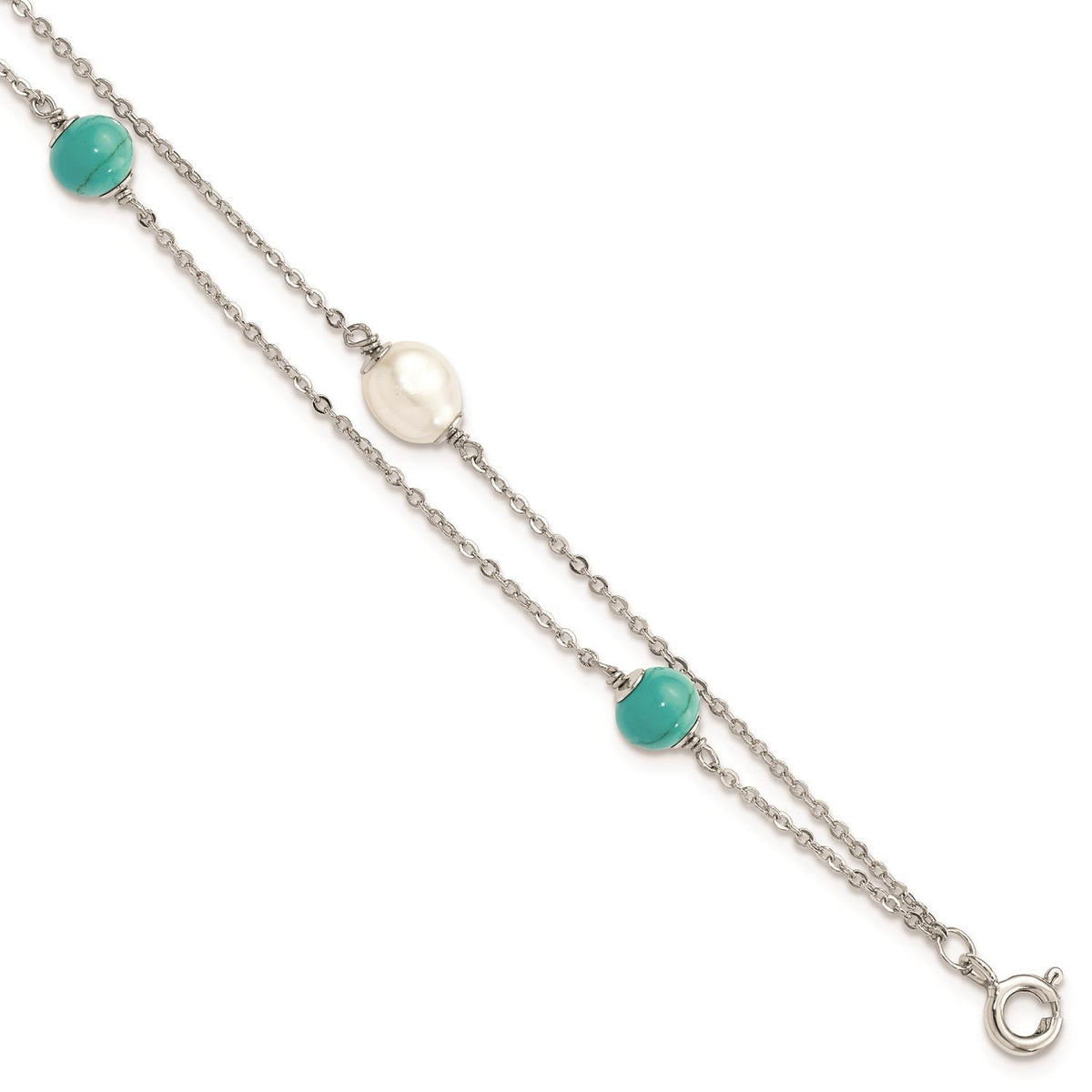 Distinctive Sterling Silver Fresh Water Pearl Bracelet