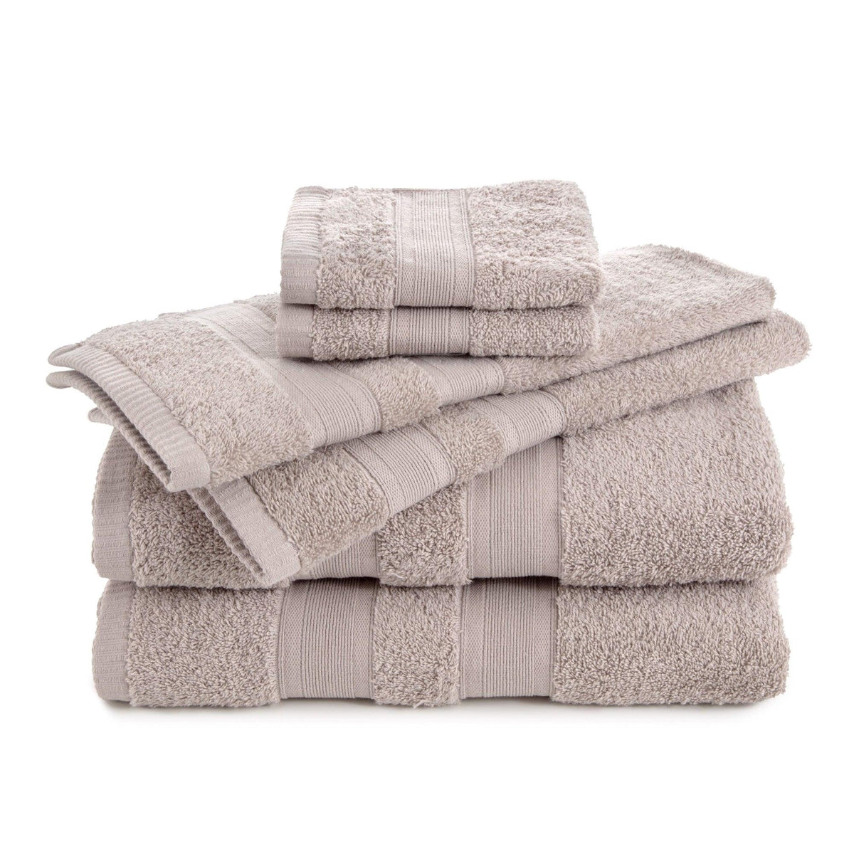 Martex Purity Solid Low Lint 6pc Bath Towel Set Sand