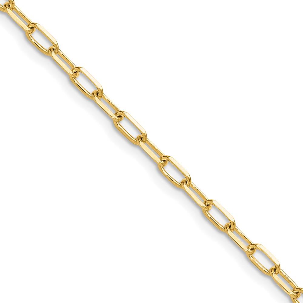 Distinctive 14k 3.0mm Solid Beveled Diamond Cut Paperclip Chain, 20"
