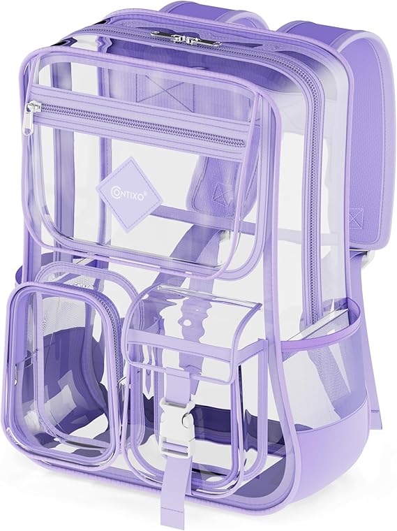 Contixo PVC Transparent Backpack Purple