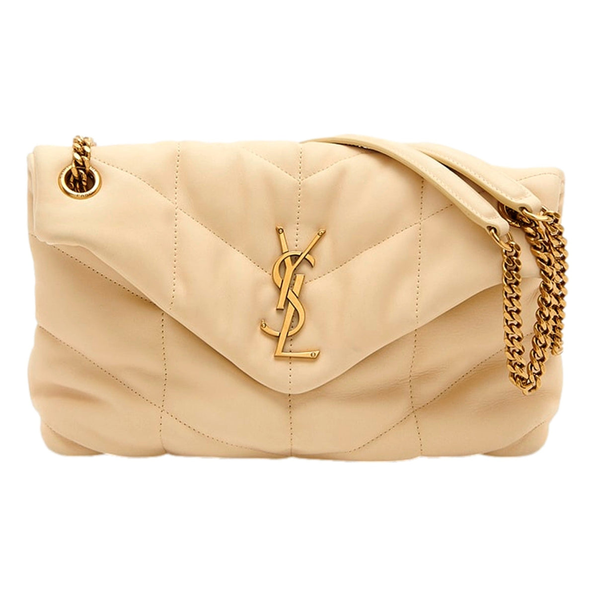 Saint Laurent Lou Puffer Medium Shoulder Bag in Quilted Leather