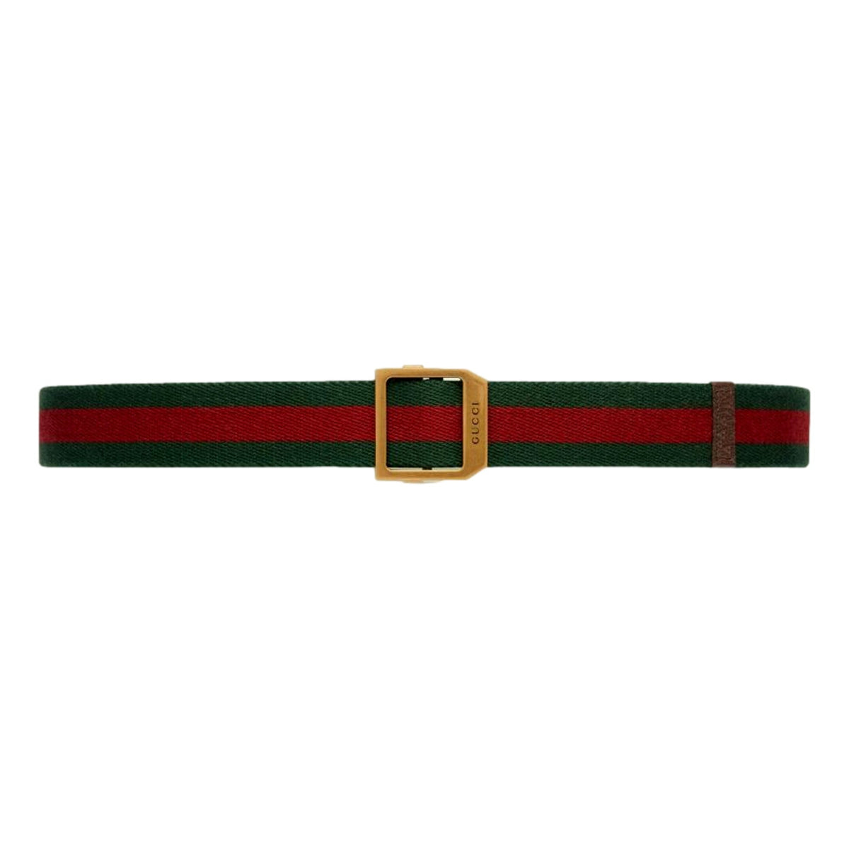 Gucci Web Stripe Red and Green Canvas Belt Size 90/36