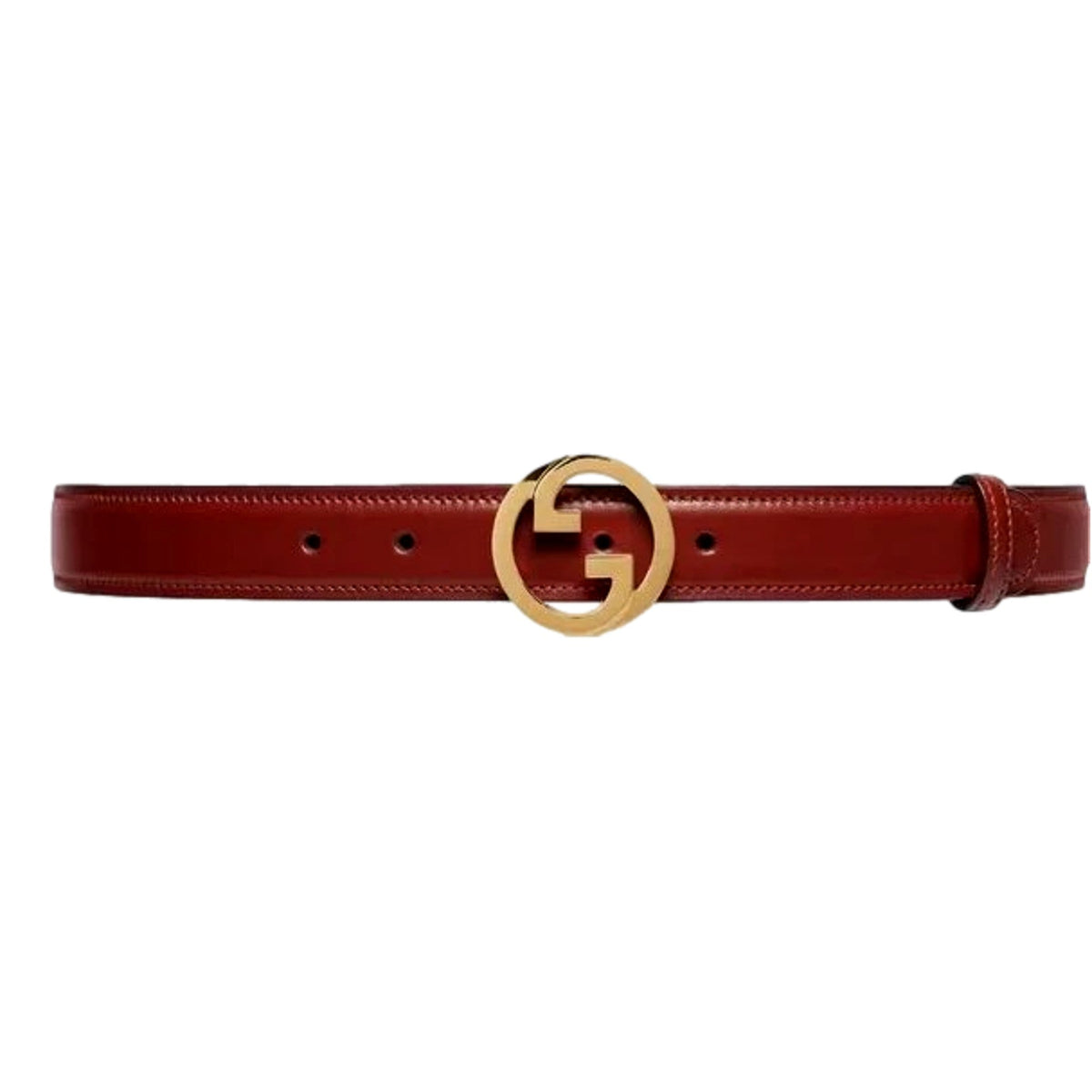 Gucci Blondie Leather Burgundy Gold Buckle Belt 105