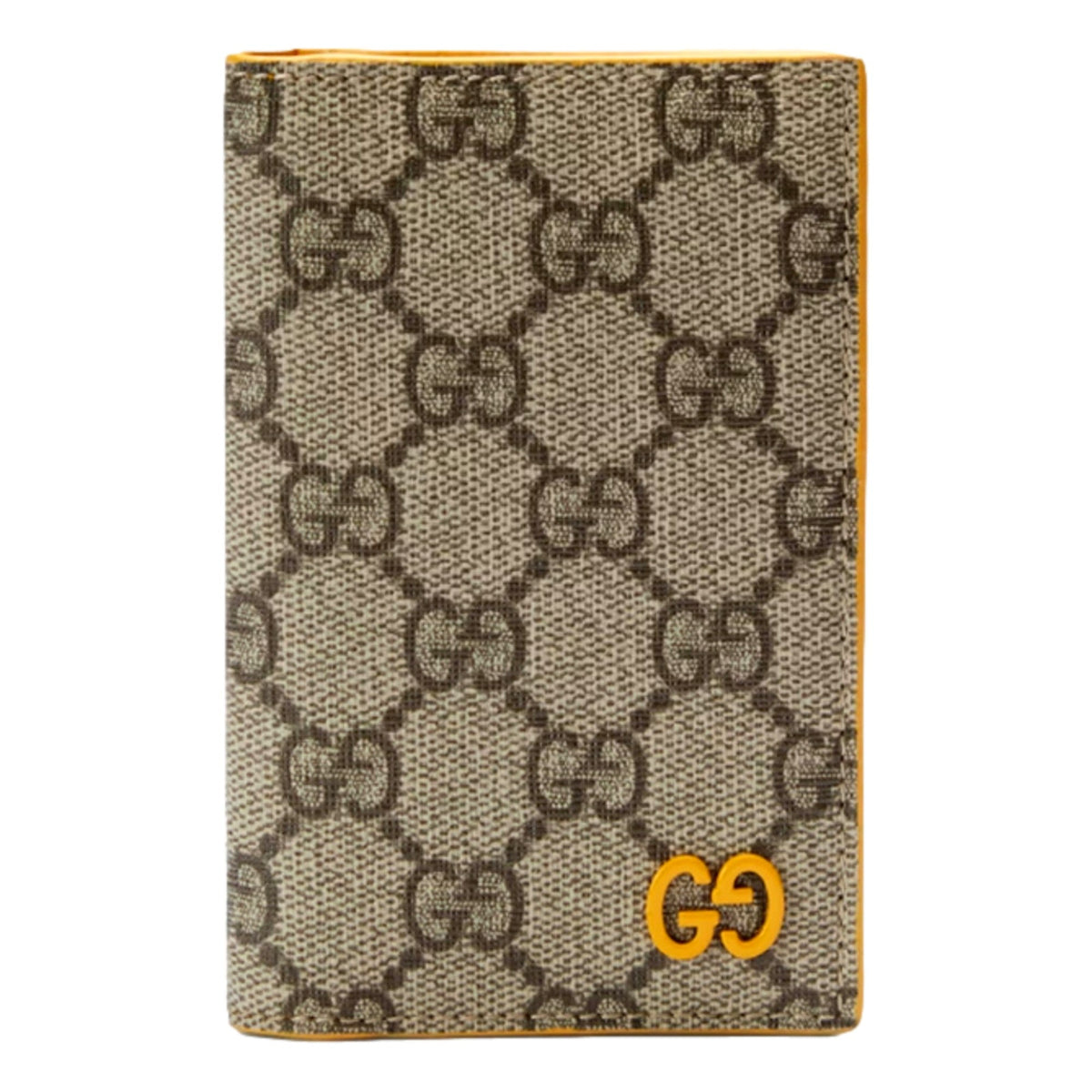 Gucci GG Supreme Canvas Vertical Bifold Wallet Yellow Beige