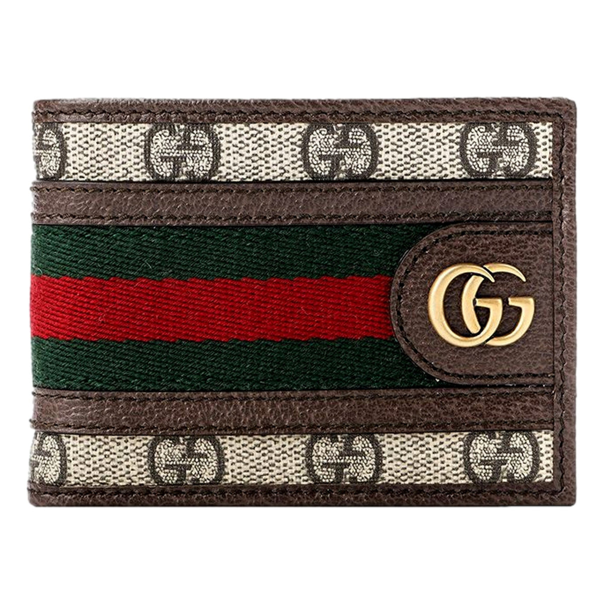 Gucci Ophidia GG Canvas Web Stripe Mini Bifold Wallet