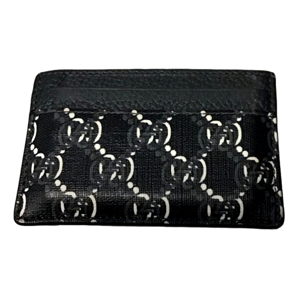 Gucci GG Shadow Black White Card Holder Wallet