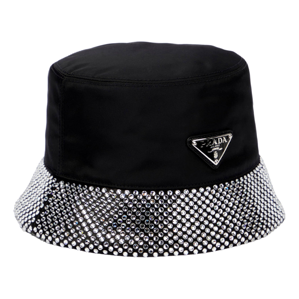Prada Re-Nylon Crystal Embellished Bucket Hat Black