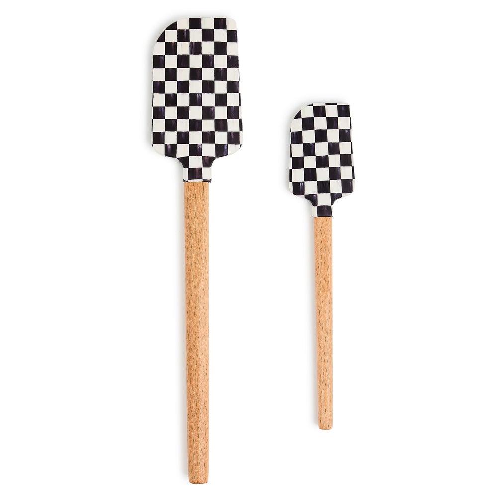 MacKenzie-Childs Emerald Check Spatulas, Set of 2