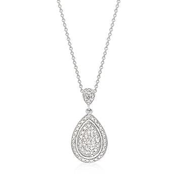 Completely Bella Teardrop CZ Crusted Pendant Necklace