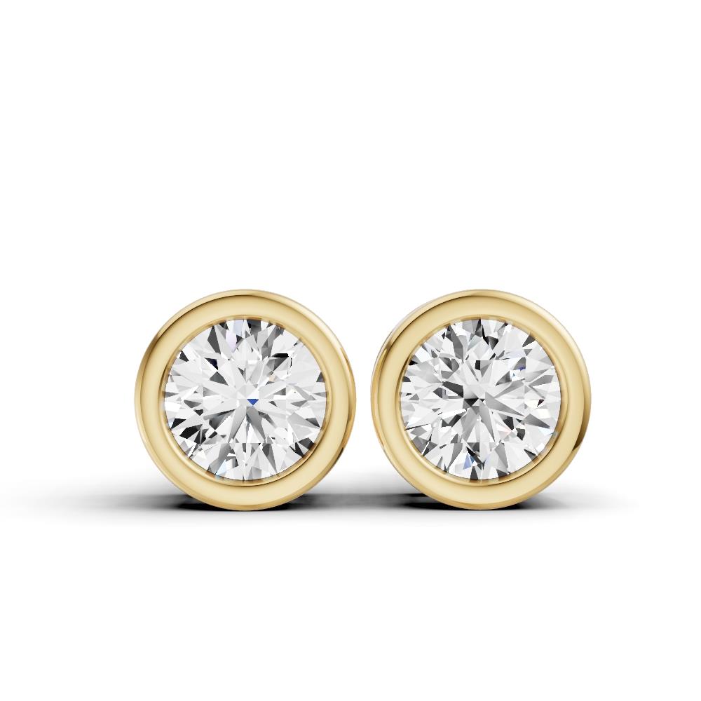 Prestige Boutique Diamonds Lab Bezel Diamond Solitaire Earrings Size 1 CT