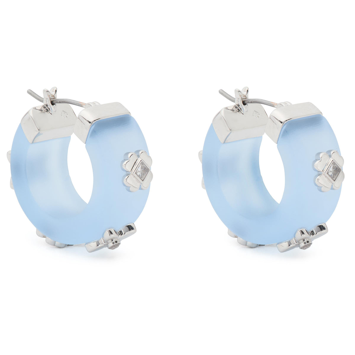 kate spade new york Heritage Bloom Small Hoops - Icy Blue