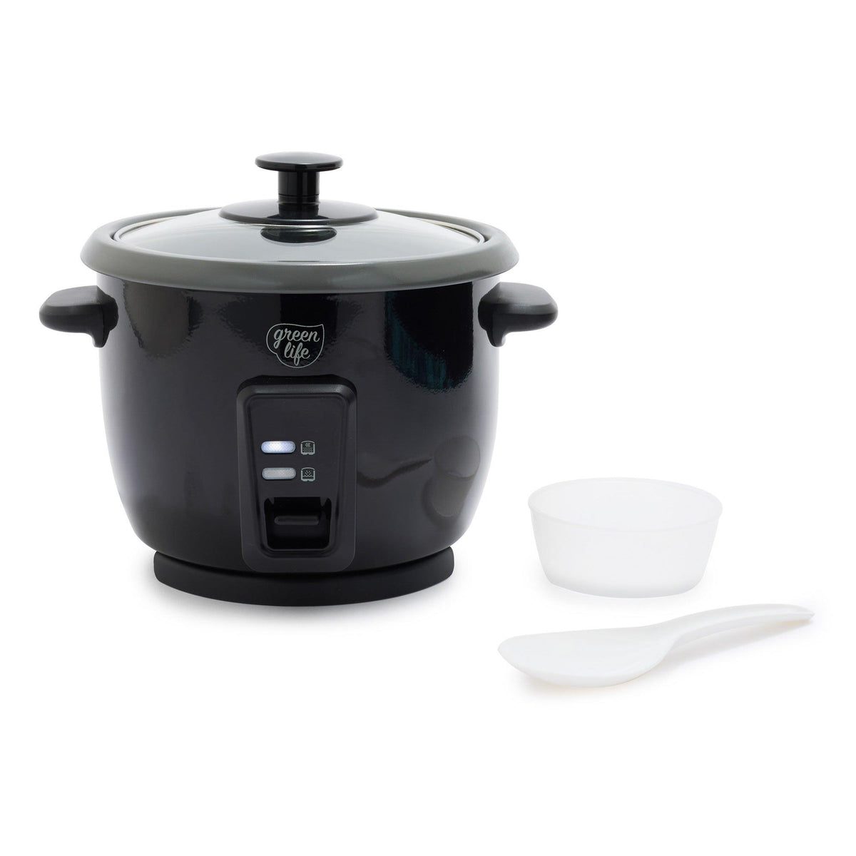 GreenLife 6 Cup Electric Rice Cooker Black