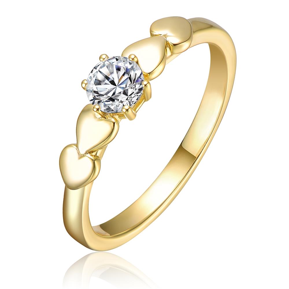 GENEVIVE 14K Yellow Gold Plated Bold Classic Ring Size 8
