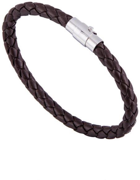 Completely Bella Men's 8" Braided Leather Bracelet