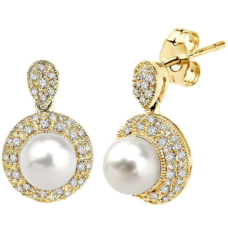 Jilco Inc Diamond & Pearl Earrings
