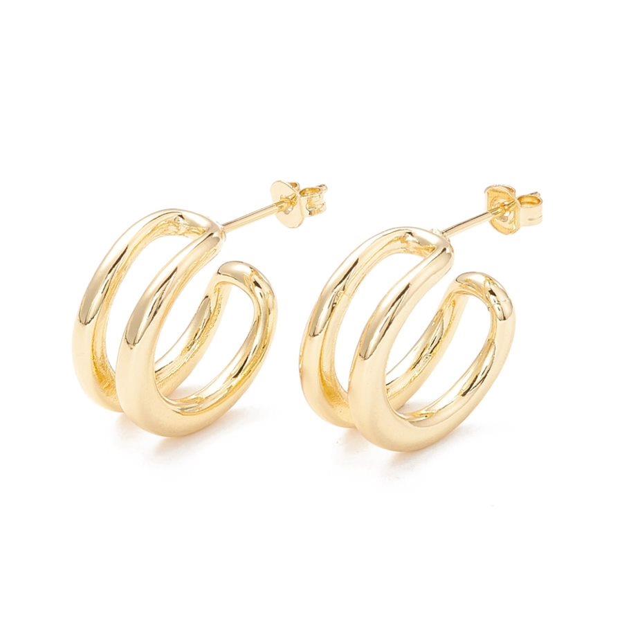 DKD Gold C Shape Stud Earrings