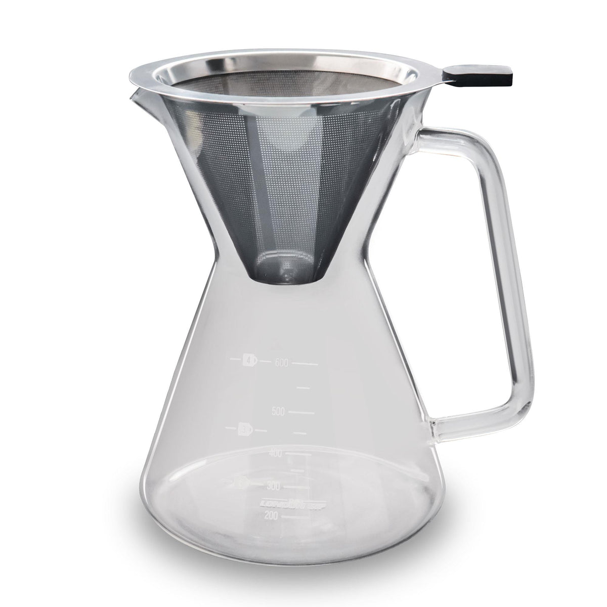 KitchenSupply London Sip - Glass Pour Over Carafe w/Reusable Filter, 600ml