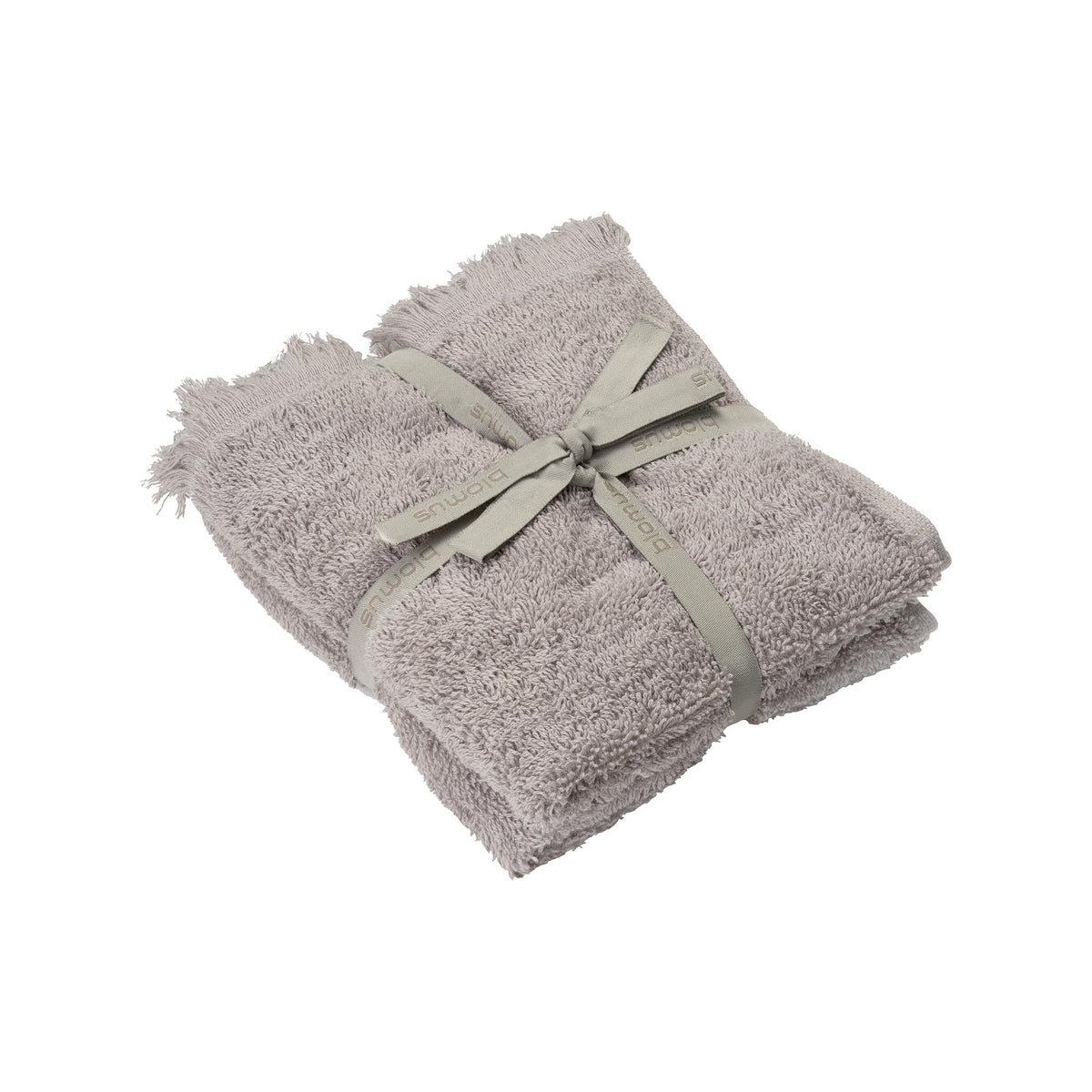 Blomus FRINO 2 Fringed Organic Cotton Terry Guest Hand Towel Set