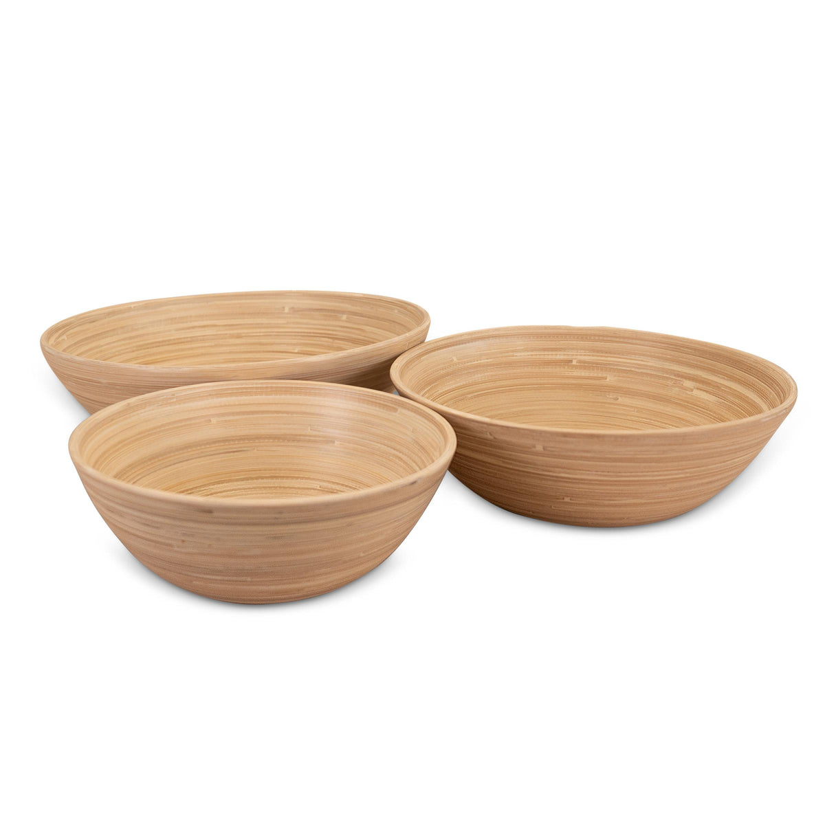 KitchenSupply LEXA - 3-Piece Bamboo Bowl Set - Natural Bamboo