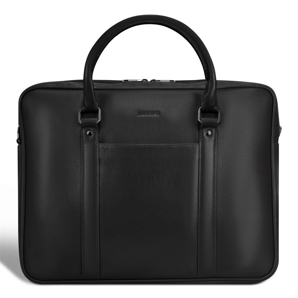Champs Luggage Onyx Leather Briefcase Size 16.3"x11.6"