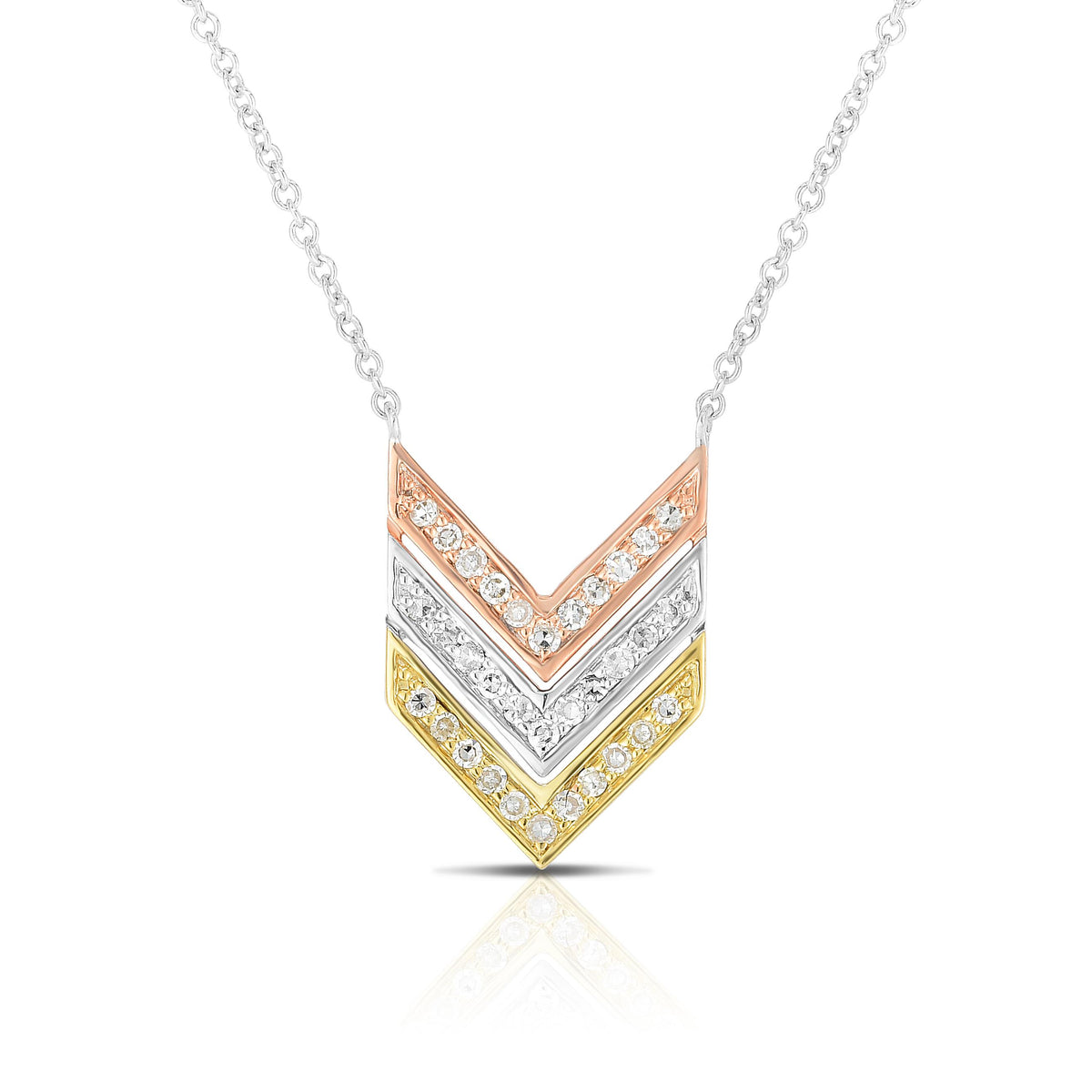 Jilco Inc Diamond Triple "V" Necklace
