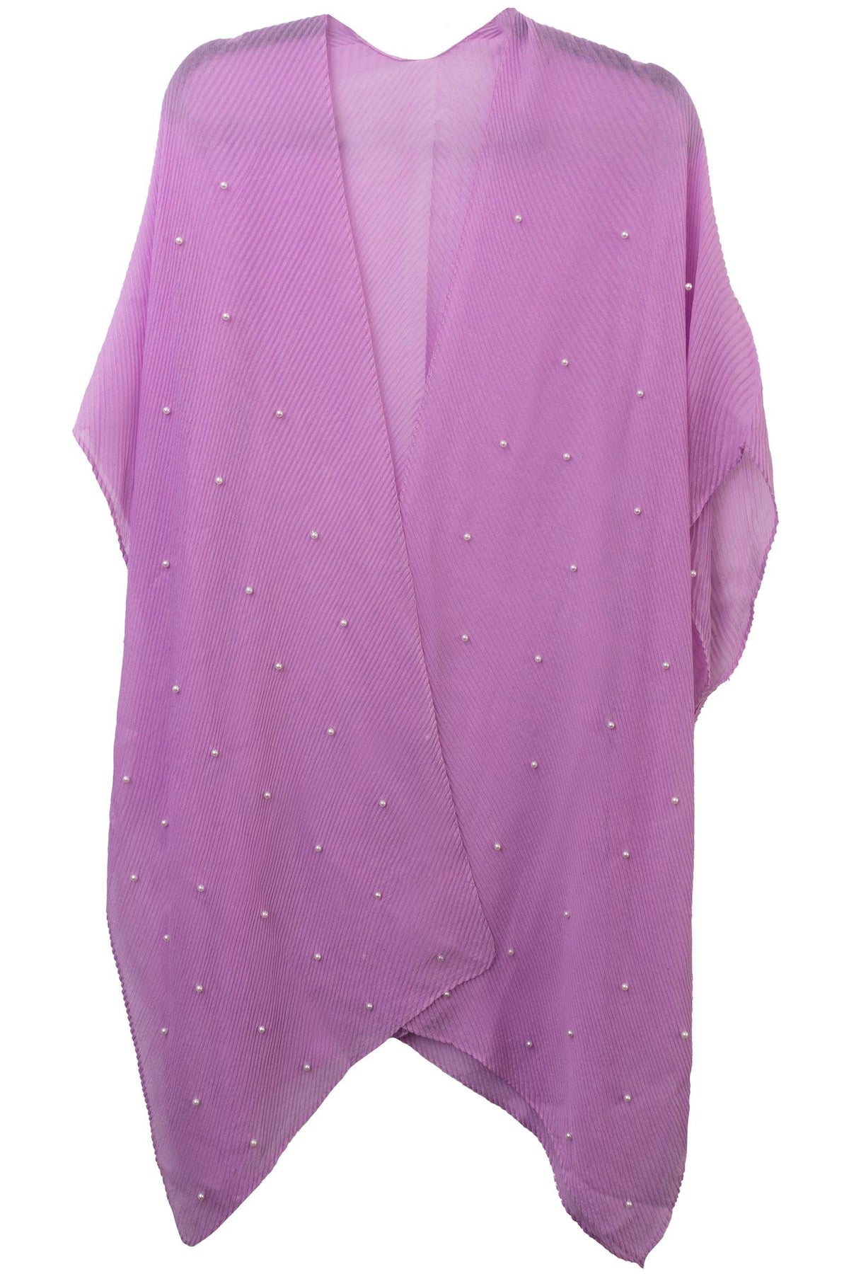 Jessica McClintock Pleated Kimono with All Over Pearls