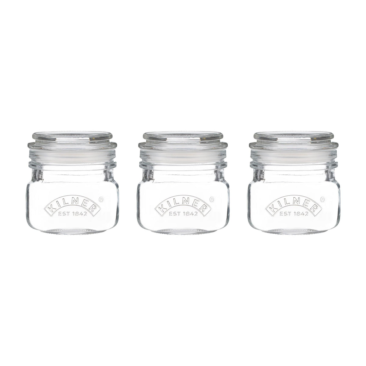Rayware Kilner Storage Square Push Top Storage Jars - Set of 3