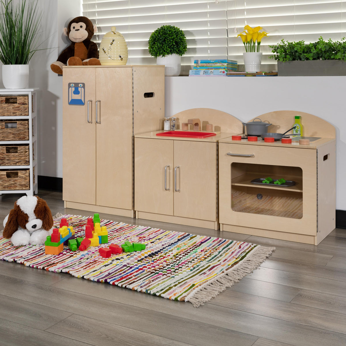 Flash Furniture Children's Wooden Kitchen Set-Stove/Sink/Refrigerator