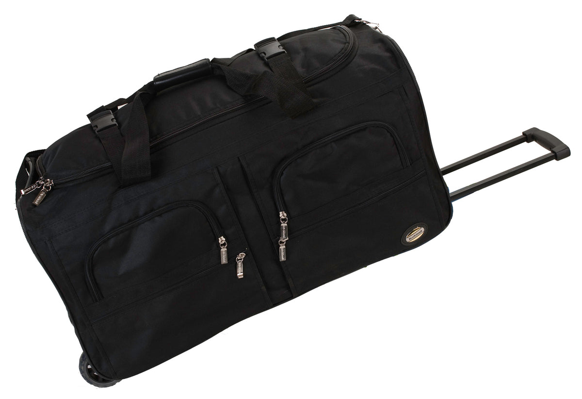 Rockland Luggage 30" Rolling Multi-Pocket Duffle - Black