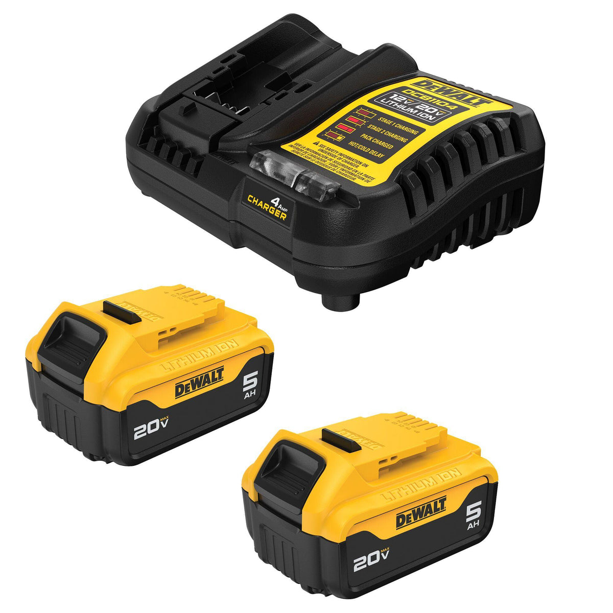 DeWalt 20V MAX XR Premium Lithium-Ion 5Ah Battery Kit
