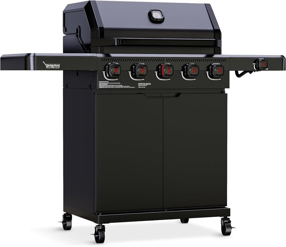 Brand-Man Grills Pro 5 Burner Gas Grill with Side Burner