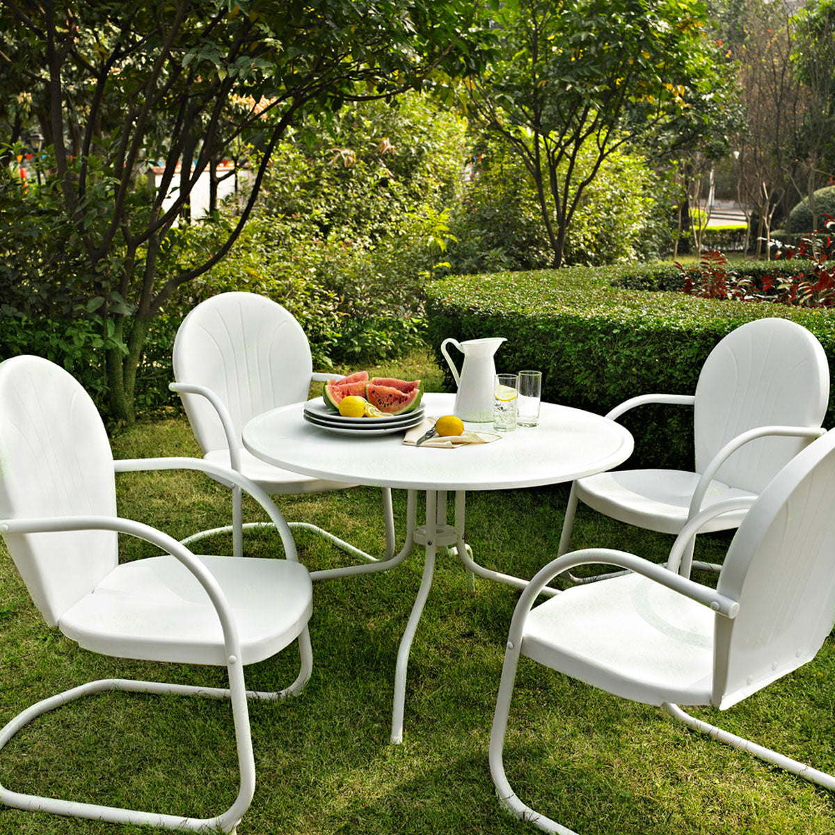 Crosley Outdoor Griffith 5Pc Round Retro Outdoor Dining Set