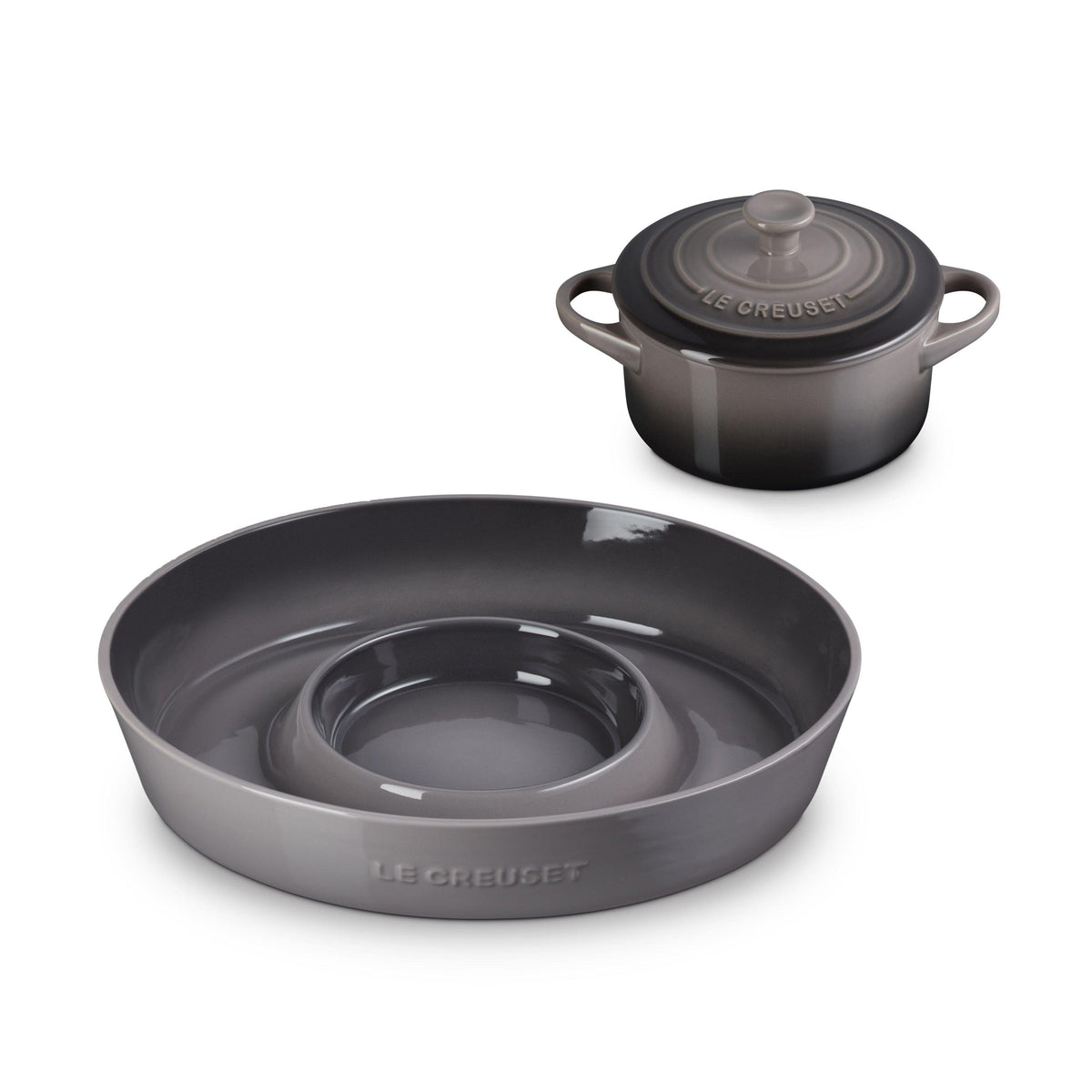 Le Creuset Chip & Dip Platter w/ 24oz Round Cocotte Oyster