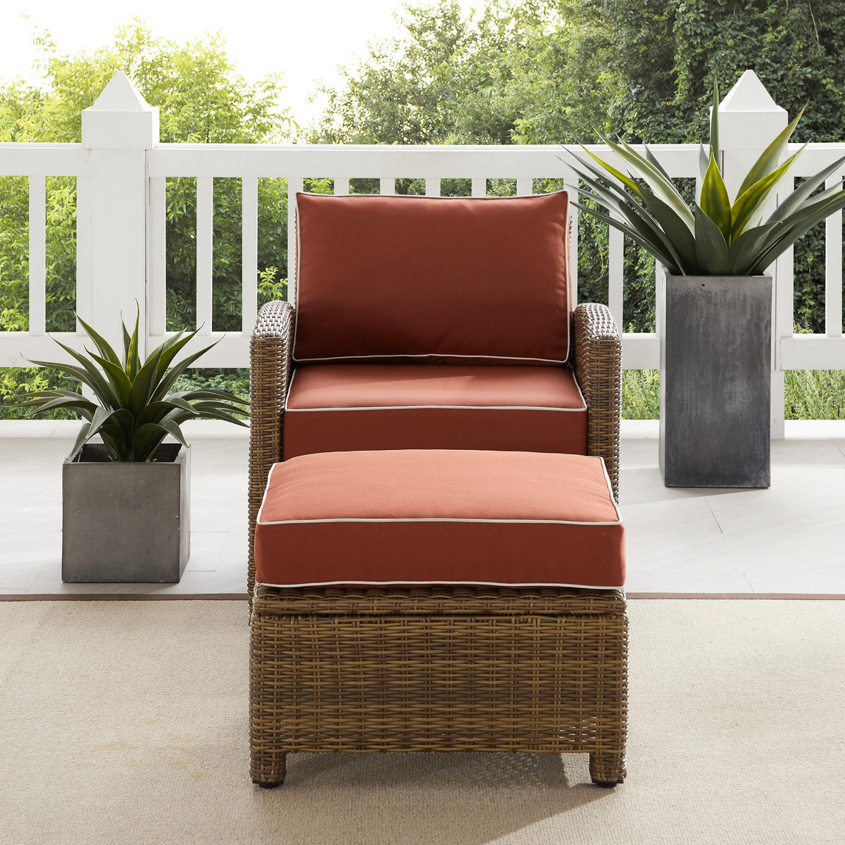 Crosley Outdoor Bradenton 2Pc Wicker Outdoor Chair Set