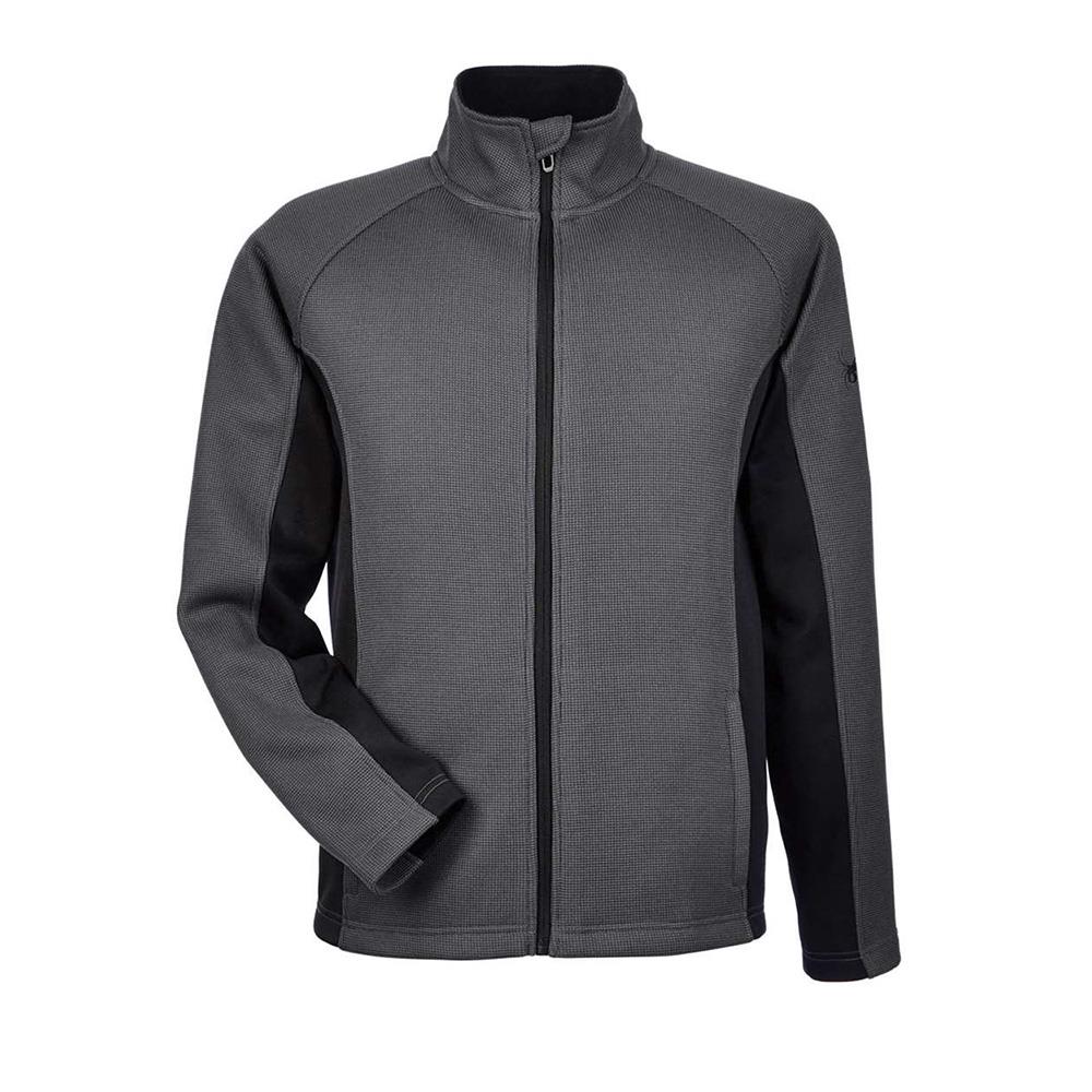 Spyder Mens Constant Full-Zip Sweater Fleece-Frontier/Black/Black-MD