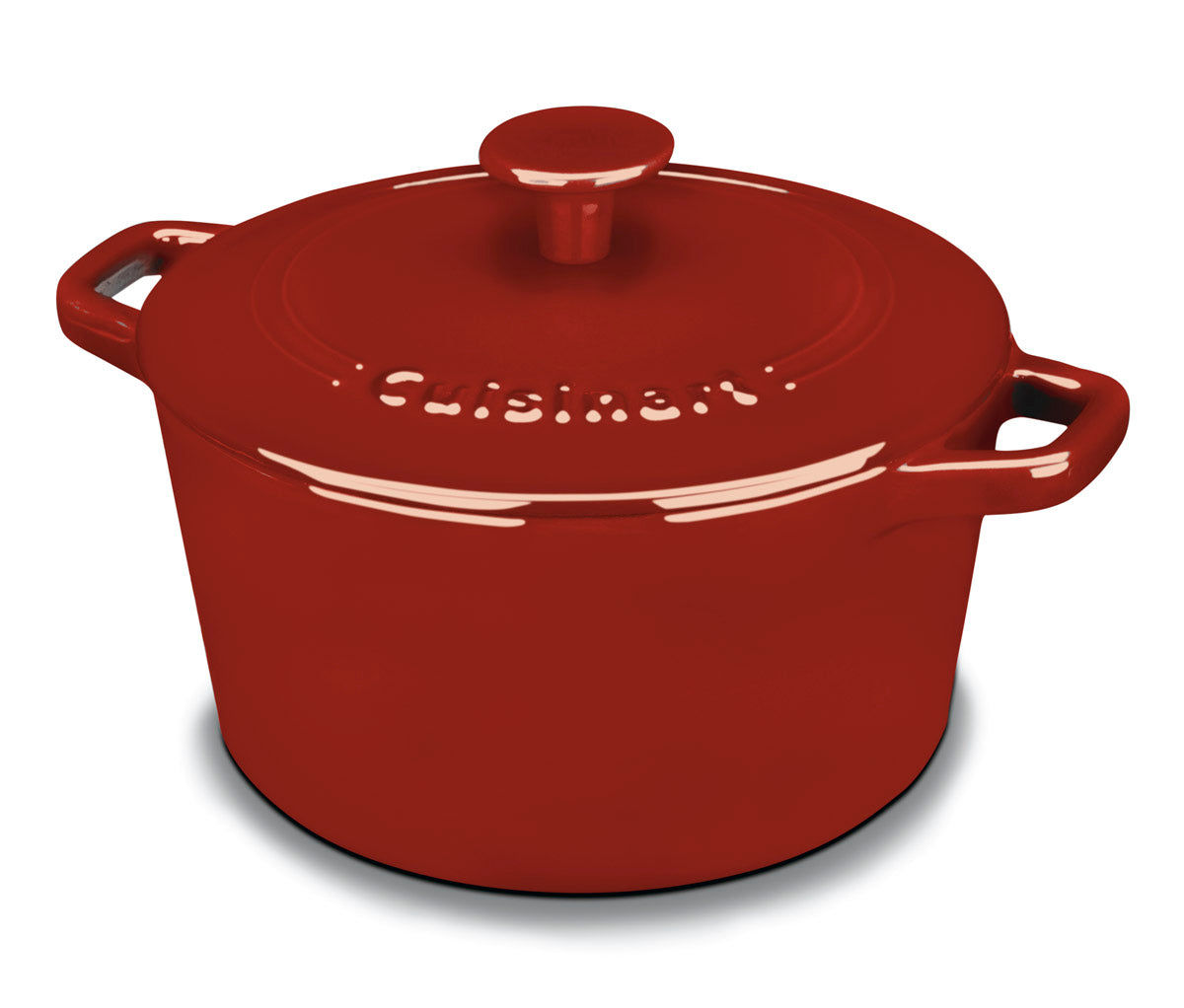 Cuisinart Enameled Cast Iron 3 Qt. Round Covered Casserole-Red