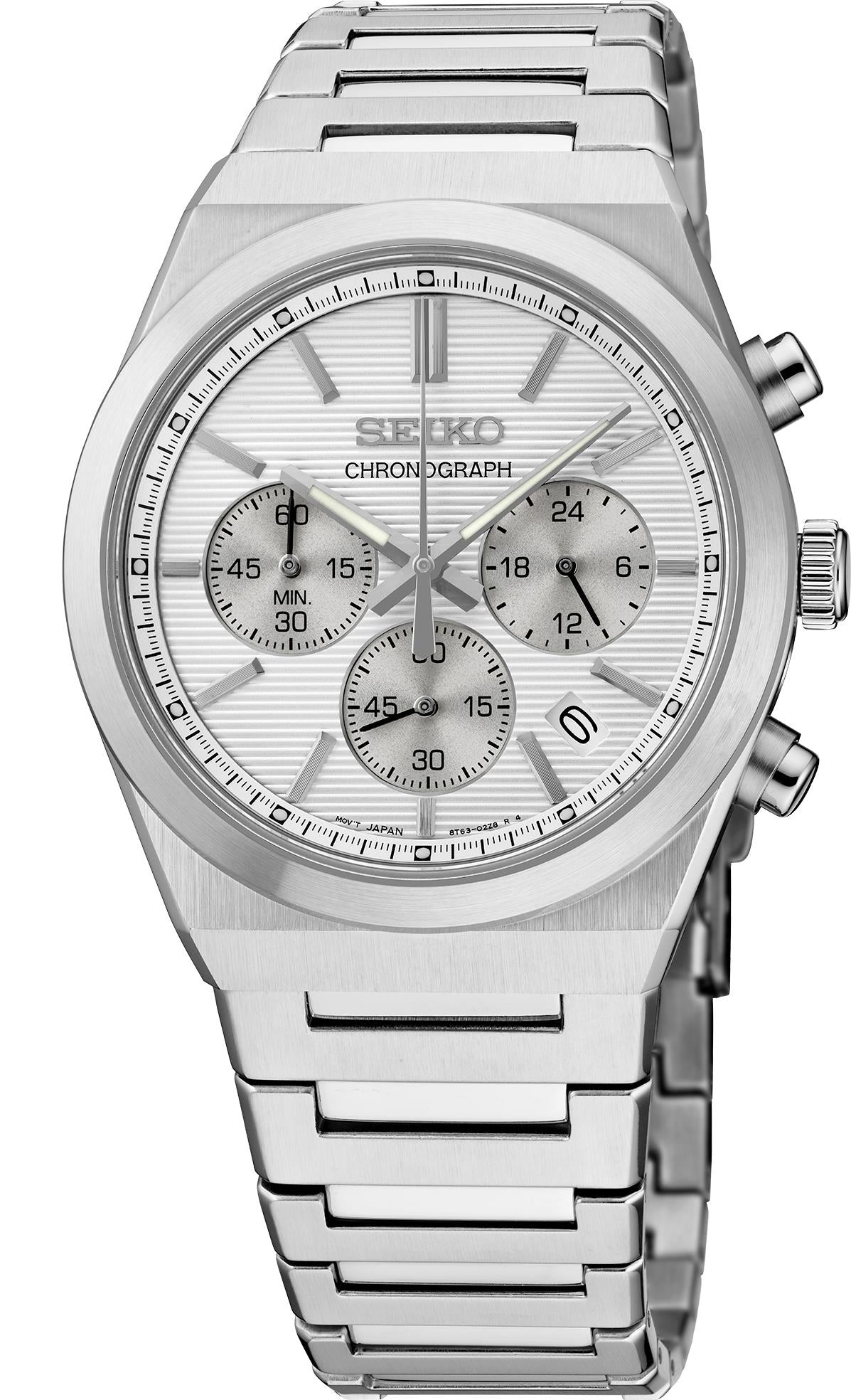 Seiko Watch Essentials SS Quartz Chronograph Silver Dial