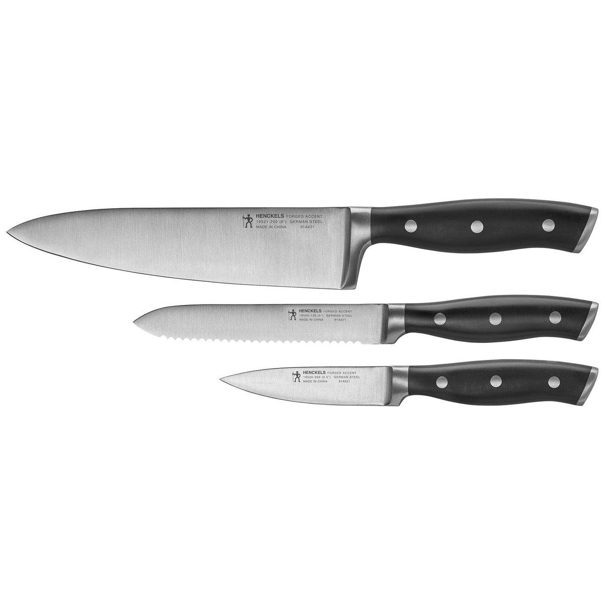 Henckels Forged Accent 3pc Starter Set Black