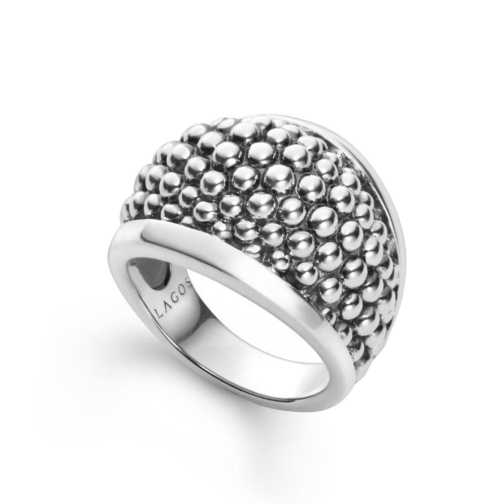 Lagos Silver Beaded Statement Ring