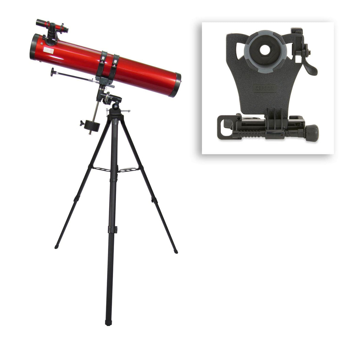 Carson Red Planet Series Telescope w/ Smartphone Adapter Bundle