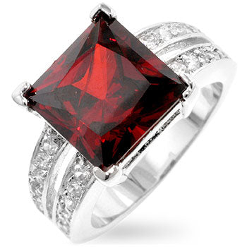 Completely Bella Garnet CZ Split Shank Ring(6)