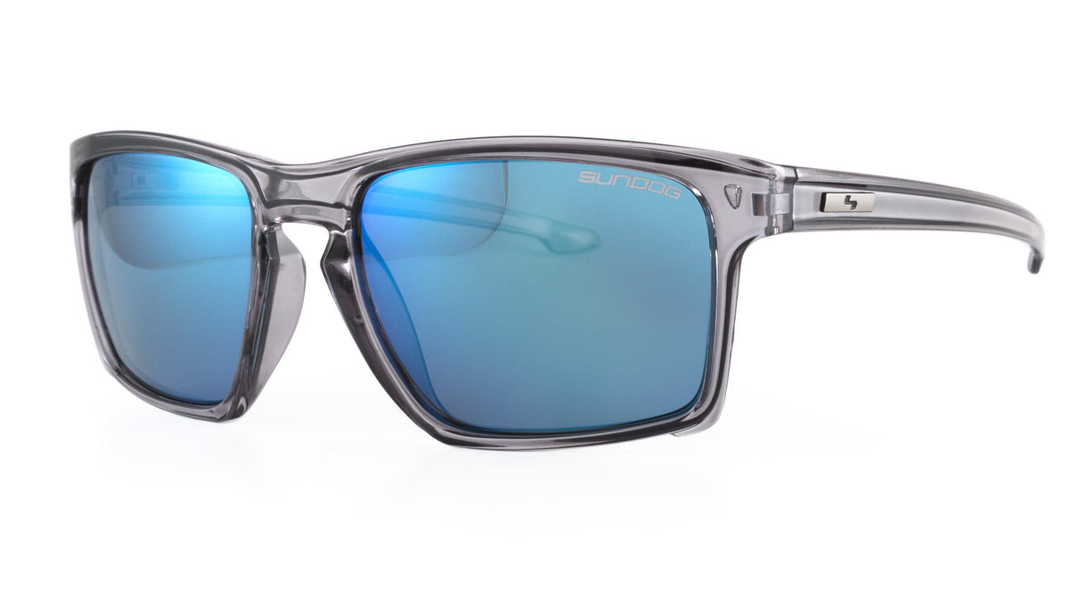 Sun Dog Drifter Sunglasses - Crystal Grey/Grey/Light Blue Mirror
