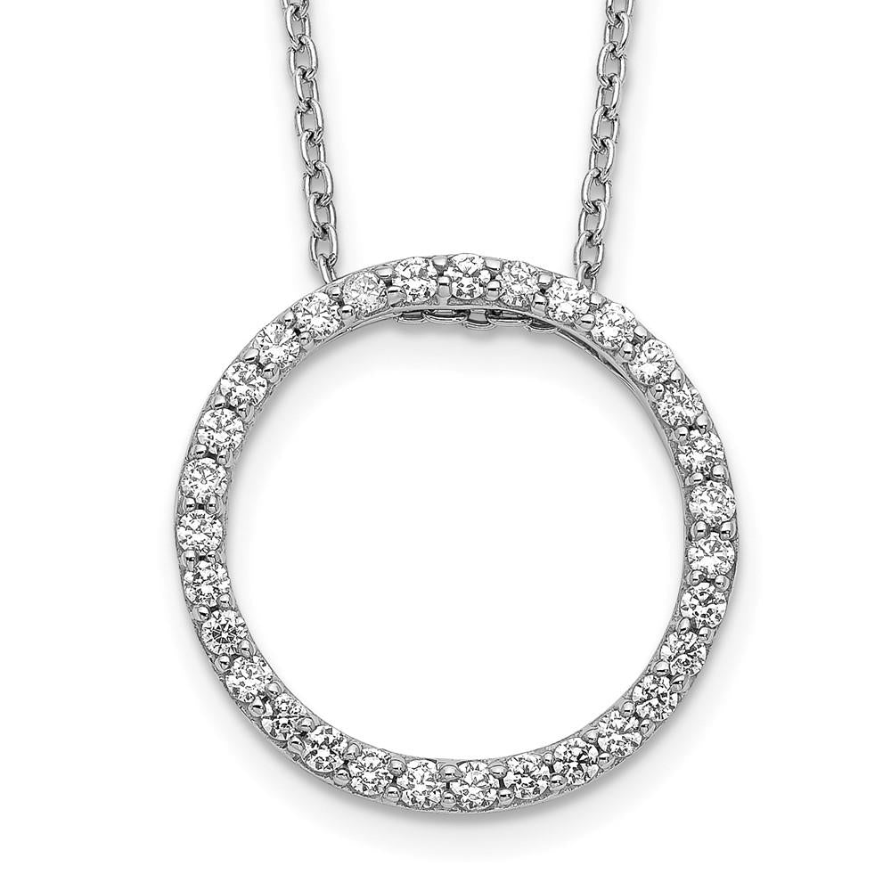 Distinctive 14K White Gold Lab Grown Diamond Circle Necklace, .46ctw