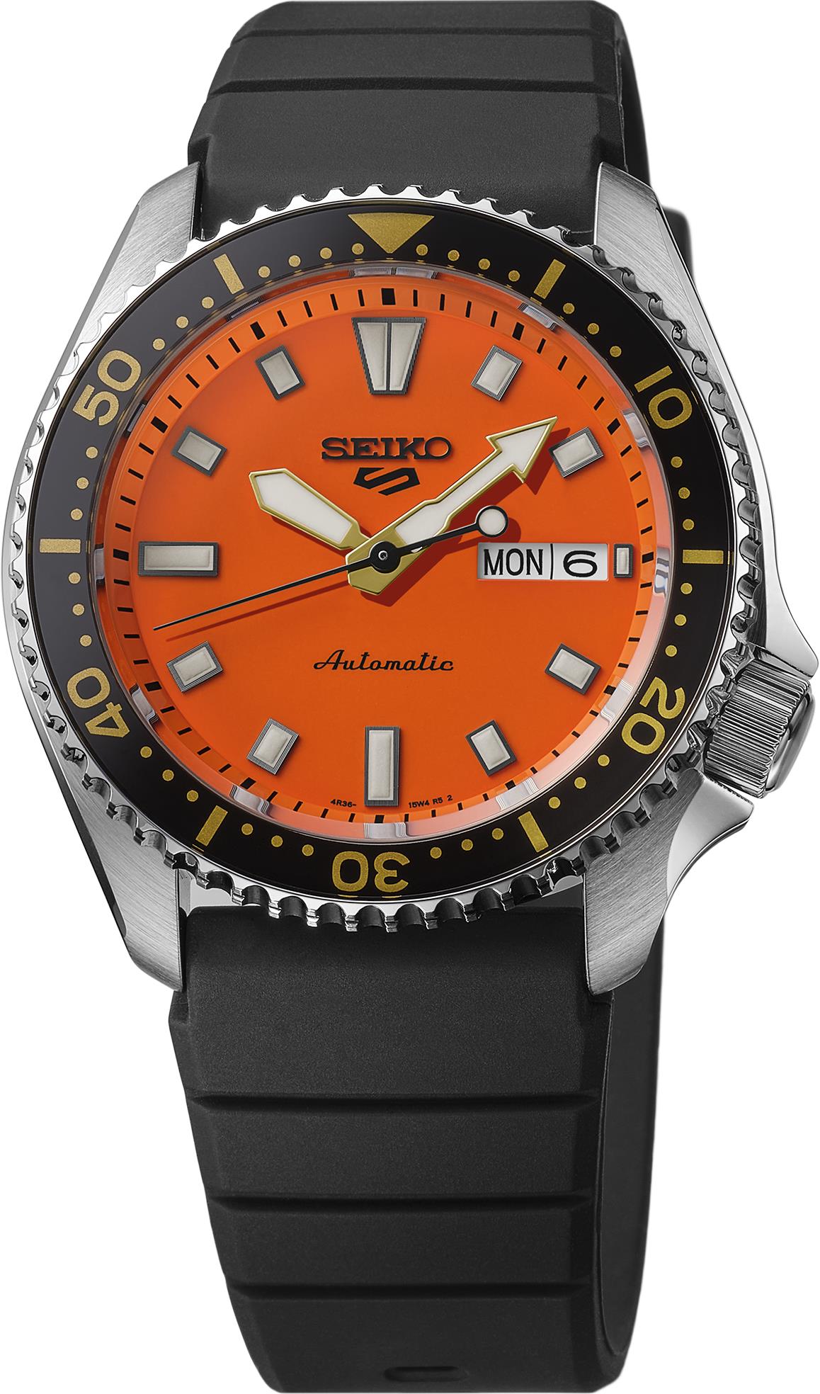 Seiko 5 Sports SS Automatic Orange Dial