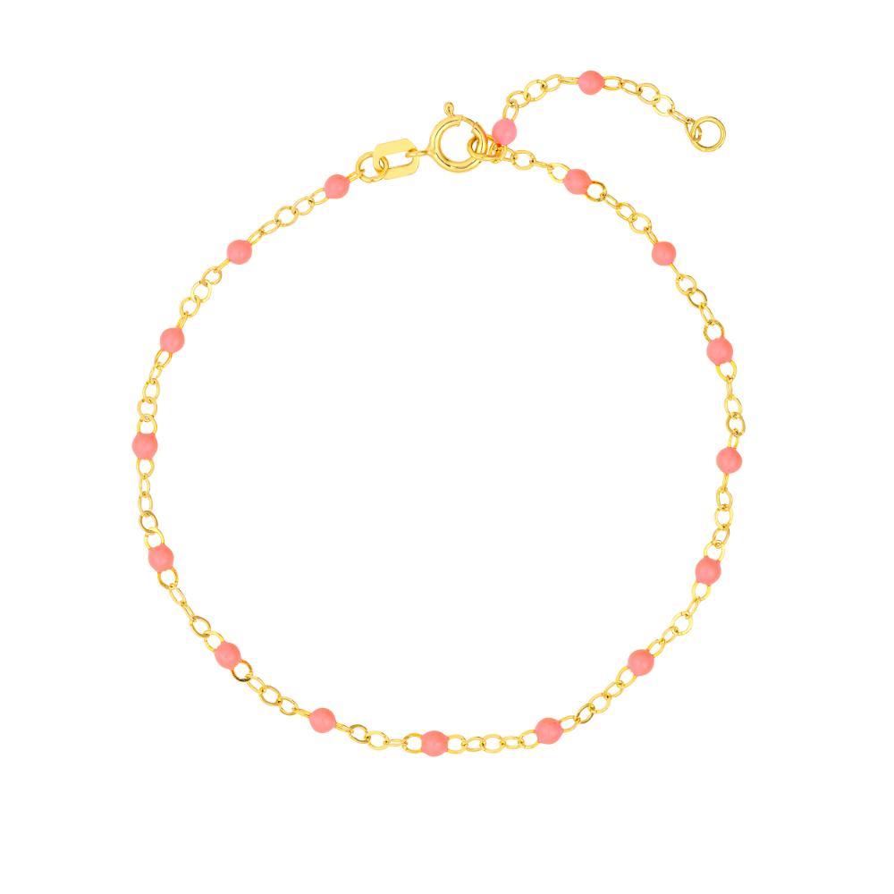 HAWLEY ST Baby Pink Enamel Bead Piatto 7.5" Chain