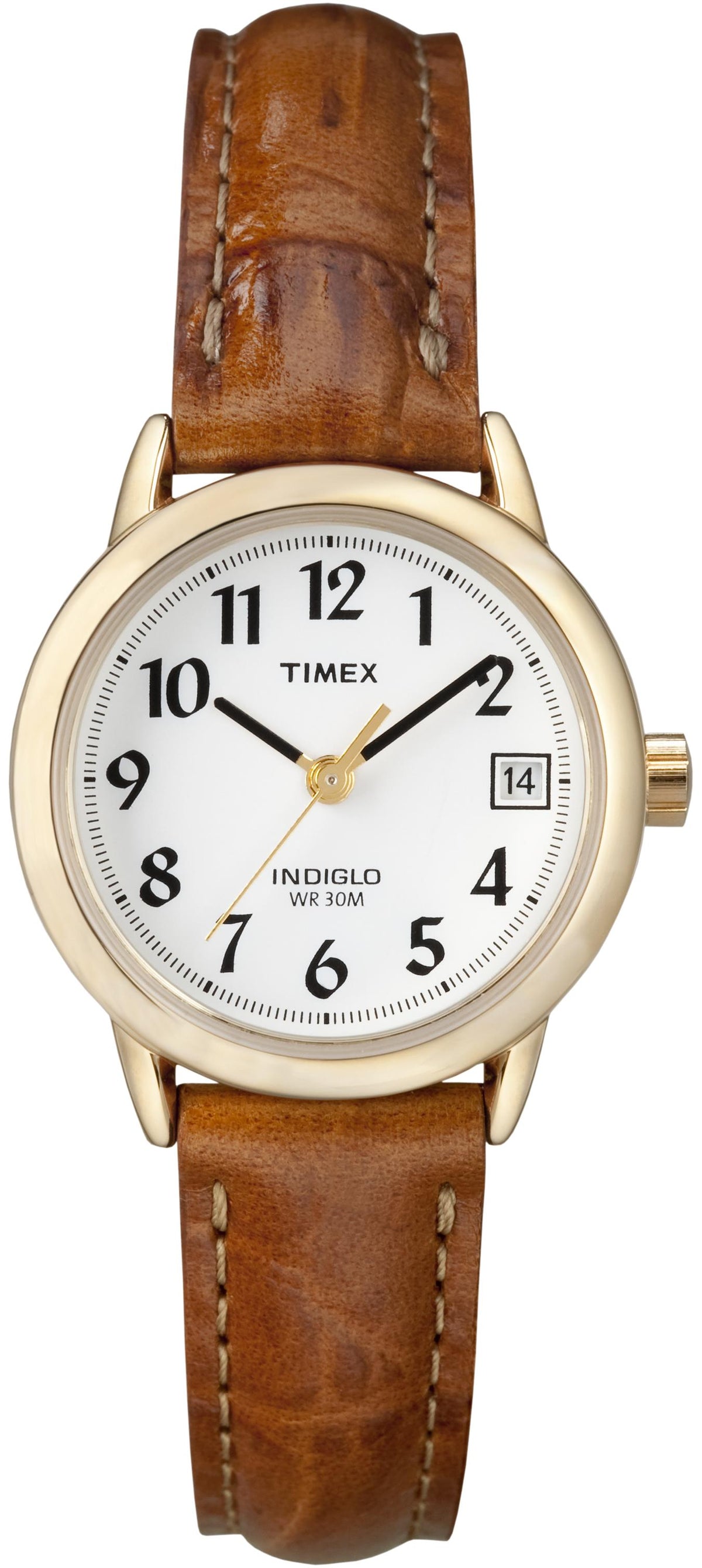 Timex Easy Reader Leather Strap Watch - Brown