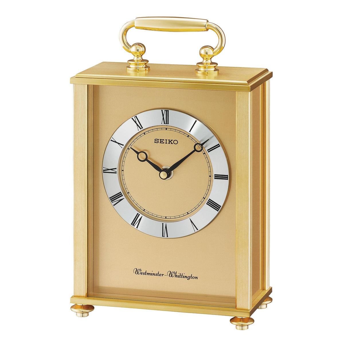 Seiko Clocks Desk Table, Quartz, Gold-Tone