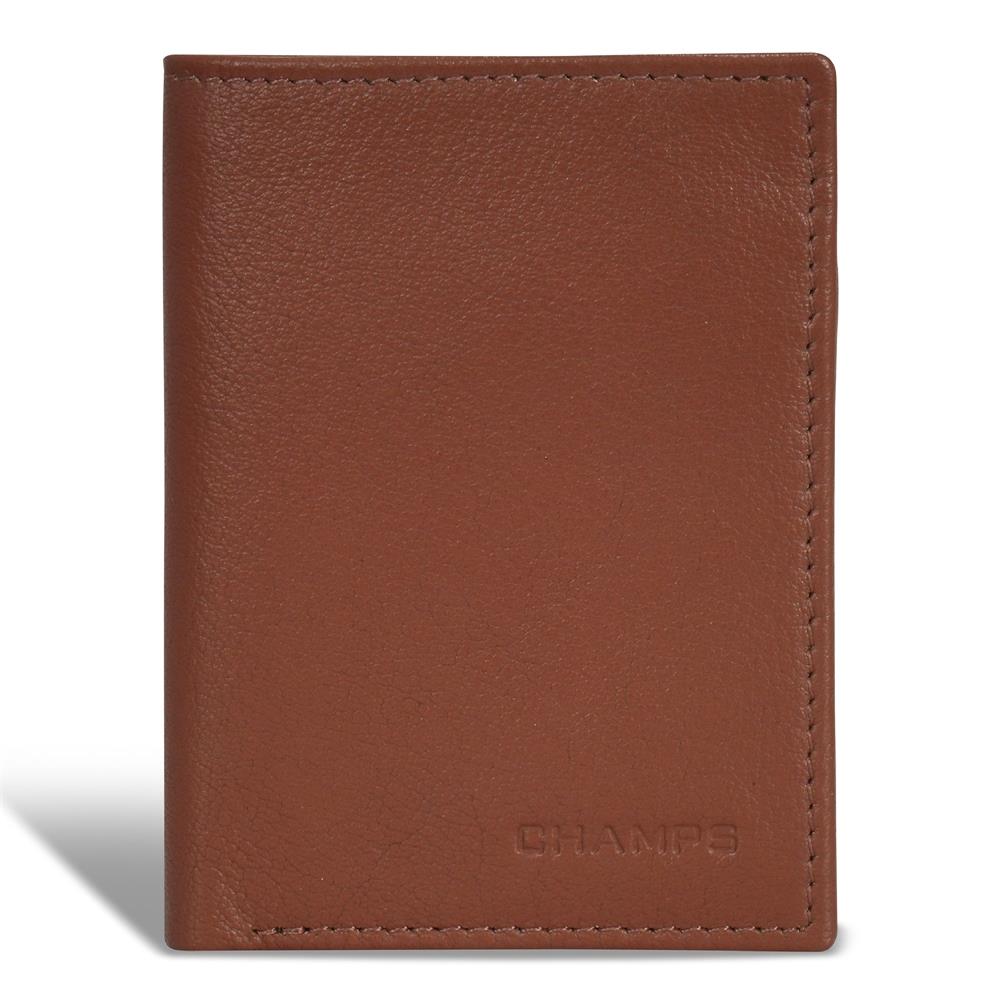 Champs Luggage Onyx Leather Vertical Slim Wallet Size 3"x4"