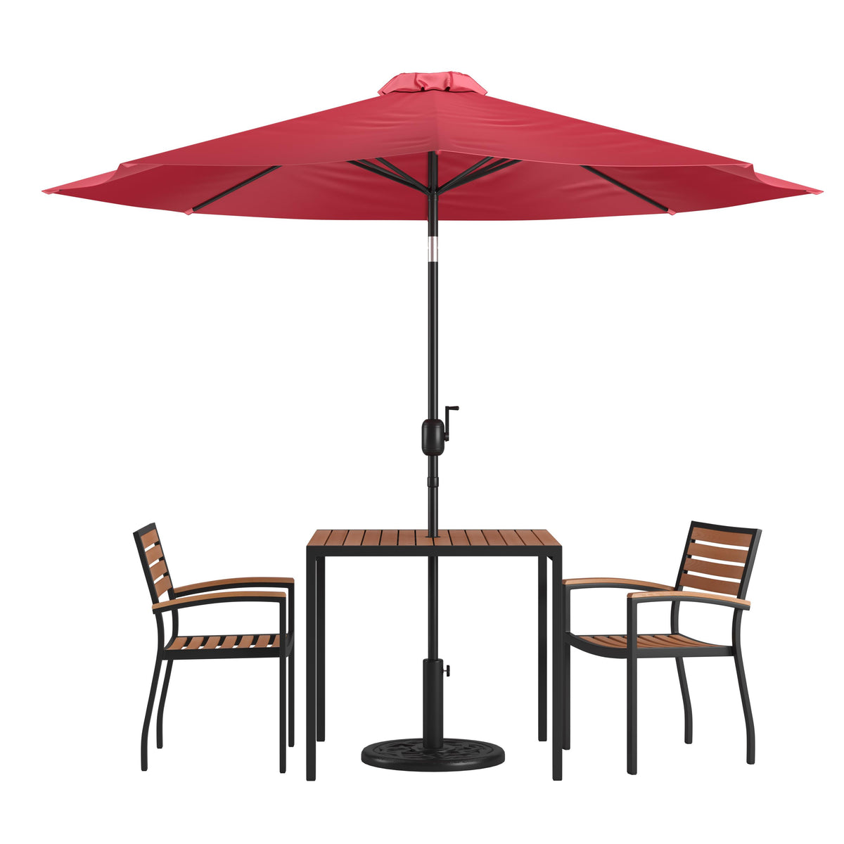 OSC Designs 5 Piece Patio Set: Blue Umbrella