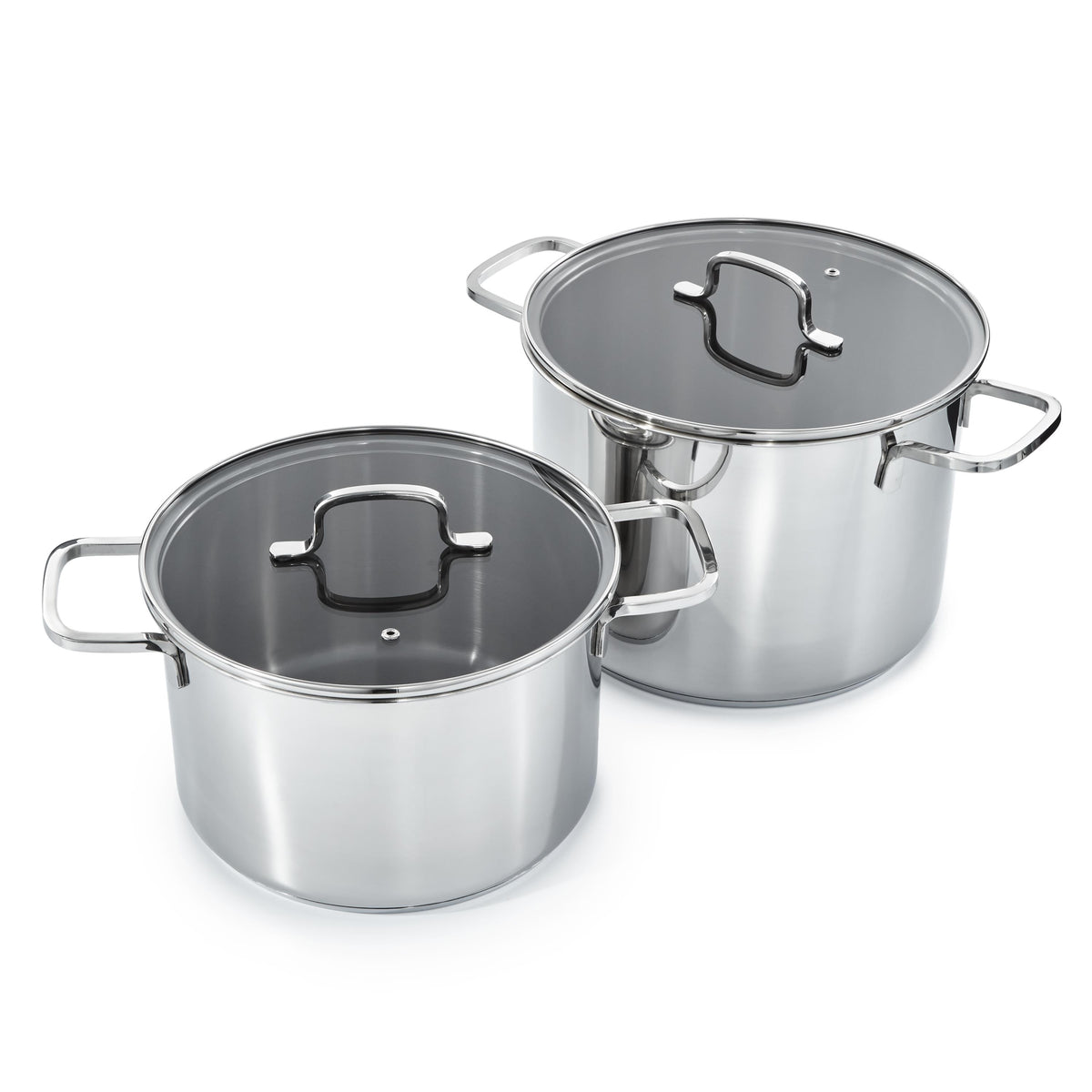 BergHOFF Helix 4Pc Recycled Stainless Steel Stockpot Set, Glass Lids
